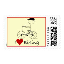 I Love Biking Gifts and Apparel Postage Stamps