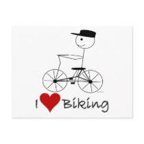 I Love Biking Gifts and Apparel postcards by janbalaya I Love Biking Gifts and Apparel postcards