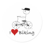 I Love Biking Gifts and Apparel stickers