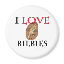 I Love Bilbies magnets by tshirtshirts I Love Bilbies magnets