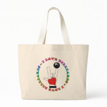 I LOVE BILLIARDS ASL SIGN LANGUAGE BAG