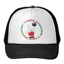 I LOVE BILLIARDS ASL SIGN LANGUAGE TRUCKER HAT