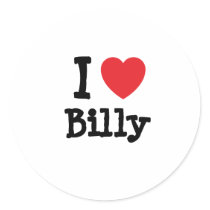 I love Billy heart custom personalized stickers