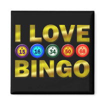 I LOVE BINGO FRIDGE MAGNETS