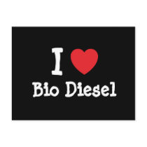 I love Bio Diesel heart custom personalized postcards