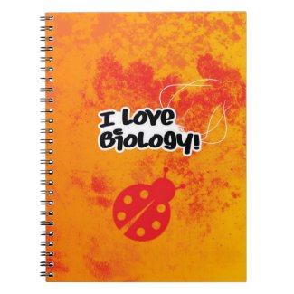 I Love Biology with Ladybug Notebook