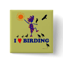 I Love Birding buttons