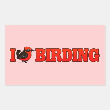 I Love Birding VEFL Rectangle Sticker < Love and Hearts < Birdorable