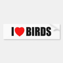 I Love Birds Bumper Sticker