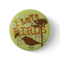 I Love Birds Design Botton buttons