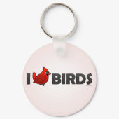 I Love Birds Round Keychain