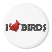 I Love Birds Round Magnet