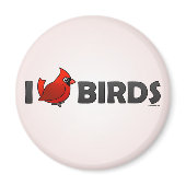 I Love Birds Round Magnet