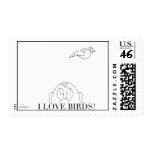 I love birds stamp