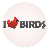 I Love Birds Round Sticker