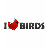 I Love Birds Ladies Baby Doll Fitted T-Shirt