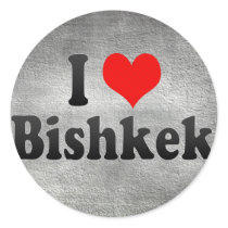 I Love Bishkek, Kyrgyzstan Round Sticker