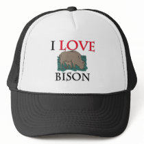 I Love Bison hats