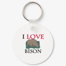 I Love Bison keychains
