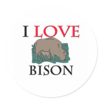 I Love Bison stickers