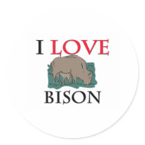 I Love Bison stickers