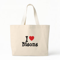 I love Bisons heart custom personalized Bags