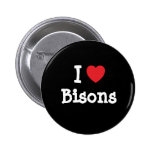 I love Bisons heart custom personalized Button