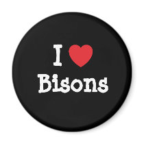I love Bisons heart custom personalized magnets
