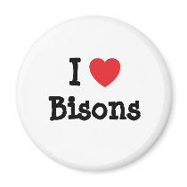 I love Bisons heart custom personalized magnets