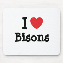 I love Bisons heart custom personalized mousepads