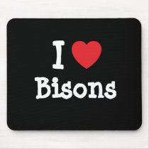 I love Bisons heart custom personalized mousepads