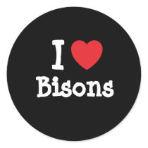 I love Bisons heart custom personalized stickers