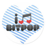 I Love Bitpop Round Sticker