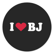 I LOVE BJ STICKERS