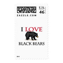 I Love Black Bears Postage Stamps