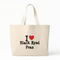 I love Black Eyed Peas heart T-Shirt bags