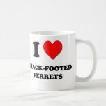I Love Black-Footed Ferrets Coffee Mugs