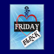 I Love Black Friday Postcard postcards