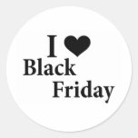 I Love Black Friday Round Sticker