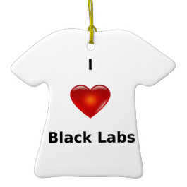 I Love Black Labs Ornaments