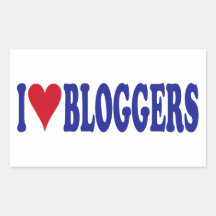 I Love Bloggers Rectangle Stickers