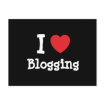 I love Blogging heart custom personalized postcards