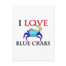 I Love Blue Crabs postcards