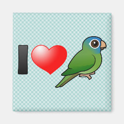 I Love Blue-crowned Conures Square Magnet