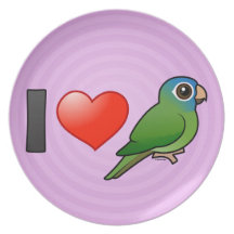 I Love Blue-crowned Conures Dinner Plate