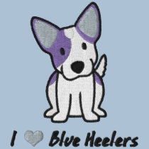 I Love Blue Heelers embroidered shirts
