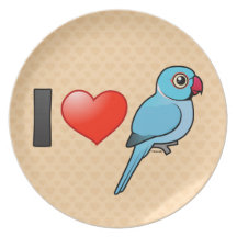 I Love Blue Indian Ringnecks Plate