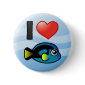 I Love Blue Tang Round Button
