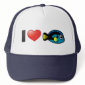 I Love Blue Tang Trucker Hat