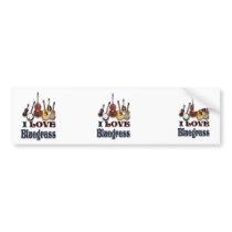 I LOVE BLUEGRASS-BUMPER STICKER